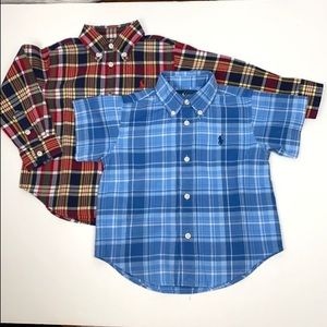 Ralph Lauren Boy’s two (2) plaid cotton shirts